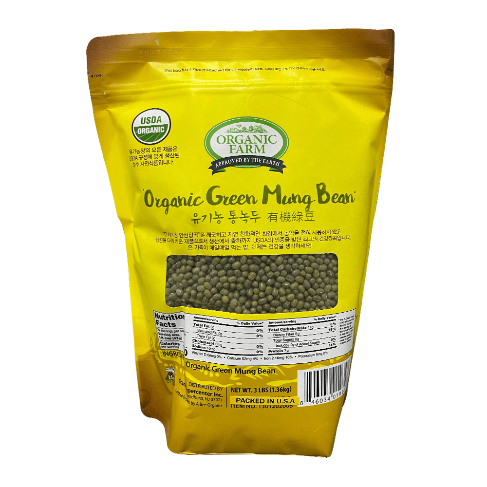 Organic Farm Organic Green Mung Bean 3lb(1.36kg) - Anytime Basket