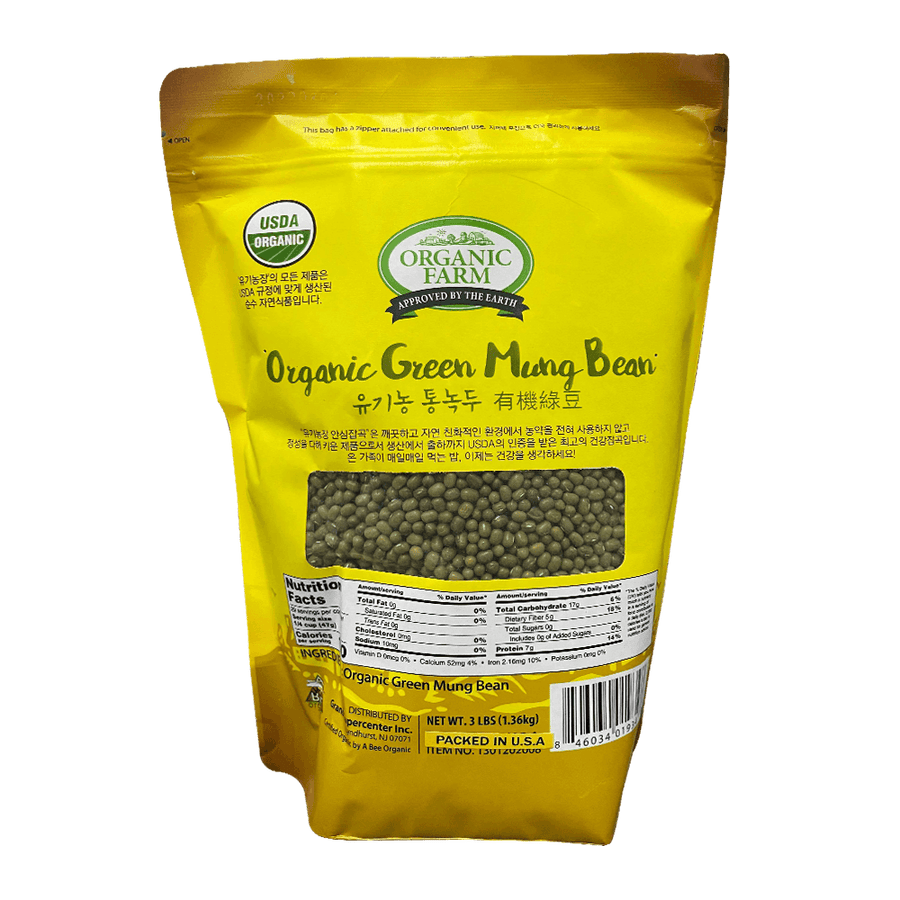 Organic Farm Organic Green Mung Bean 3lb(1.36kg) - Anytime Basket