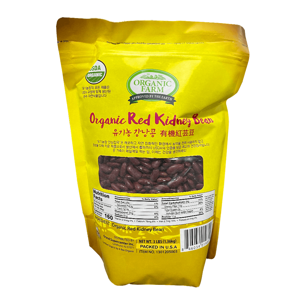 Organic Farm Organic Red Kidney Bean 3lb(1.36kg) - Anytime Basket