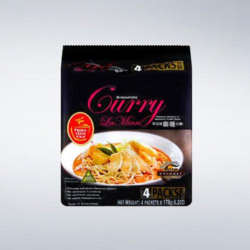 Prima Taste Singapore Curry Lamian Noodles, 6.2oz(186g) x 4 Packs - Anytime Basket