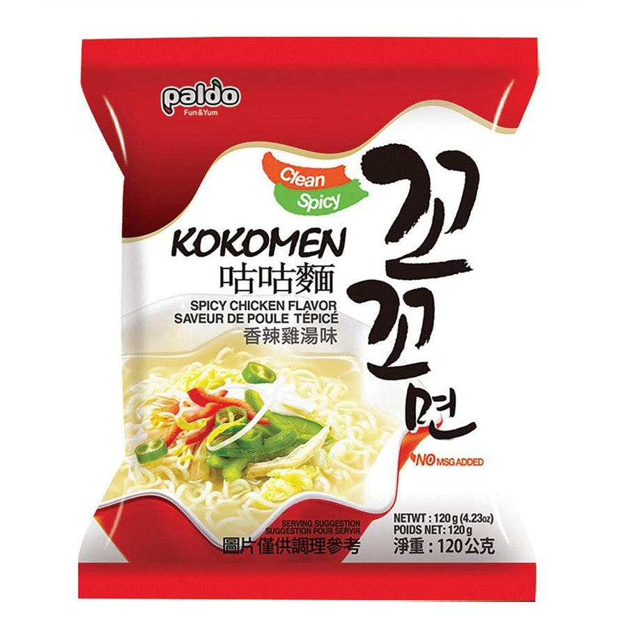 Paldo Kokomen Ramen Hot Spicy Instant Noodles 4.23oz(120g) x 5 Packs - Anytime Basket