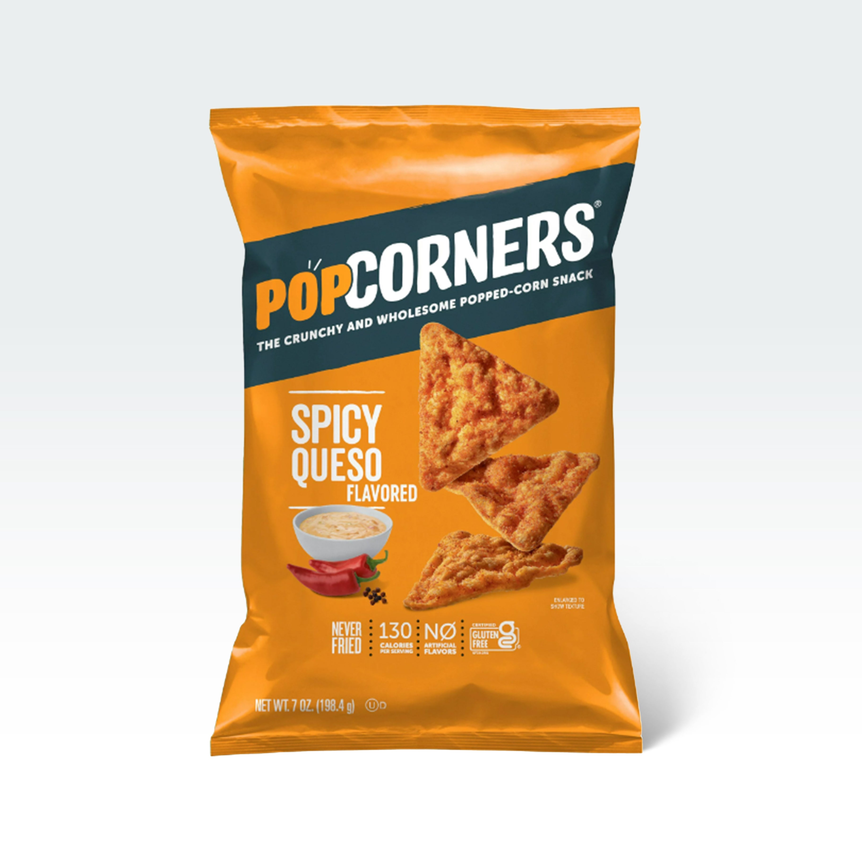 Popcorners Spicy Queso Gluten Free Popped Corn Snacks 7 oz. Anytime