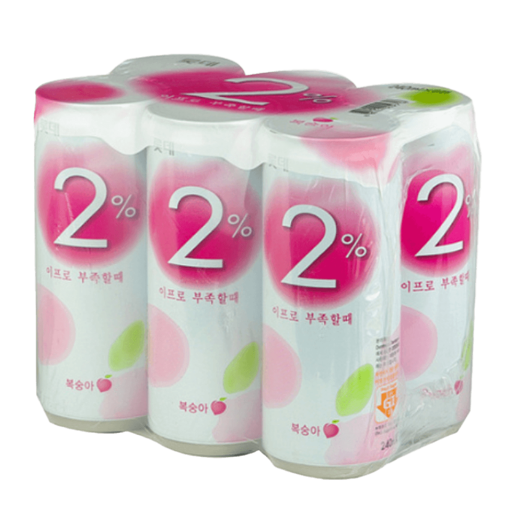 Lotte Refreshing Water 2% Peach 8.12 fl.oz(240ml) - Anytime Basket