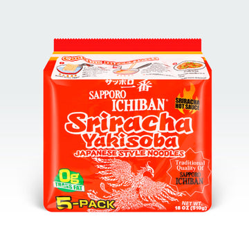 Sapporo Ichiban Sriracha Yakisoba 3.6oz(102g) 5 Packs - Anytime Basket
