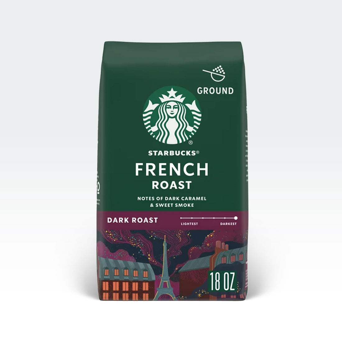 Starbucks French Roast 100% Arabica Dark Roast Ground Coffee Bag - 18 Oz