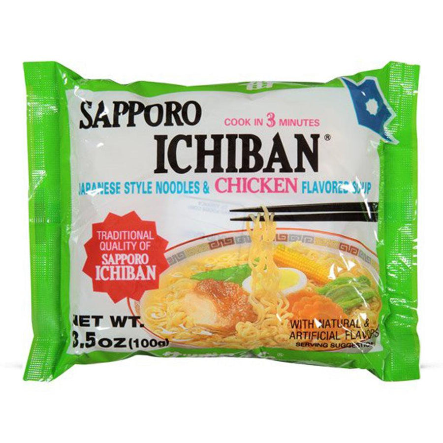 Sapporo Ichiban Chicken Flavored Soup & Noodles, 3.5 oz - Anytime Basket