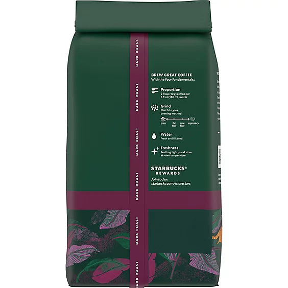 Starbucks Sumatra 100% Arabica Dark Roast Whole Bean Coffee Bag - 12 Oz