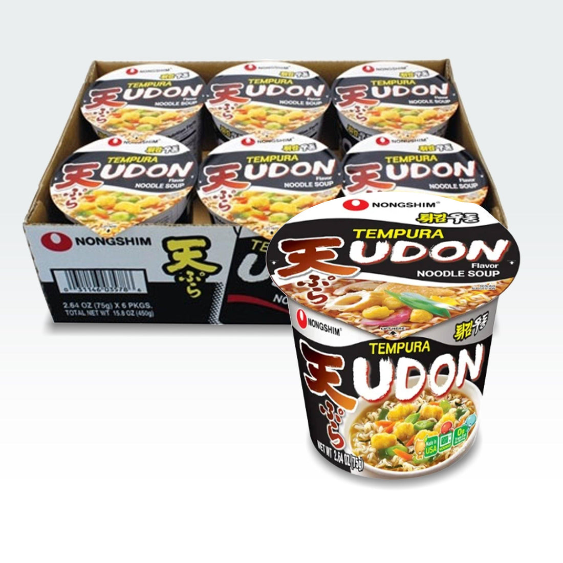 Tempura Udon Cup Noodle Cup 2.6oz(75g) x 6 Cups - Anytime Basket