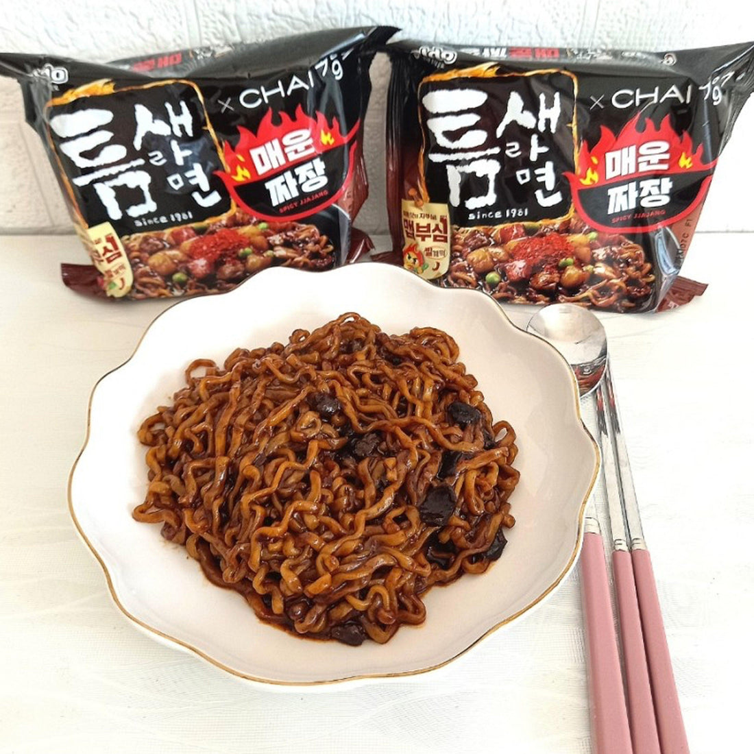 Teumsae Jjajang Ramen 7.1oz(203g) x 4 Packs - Anytime Basket