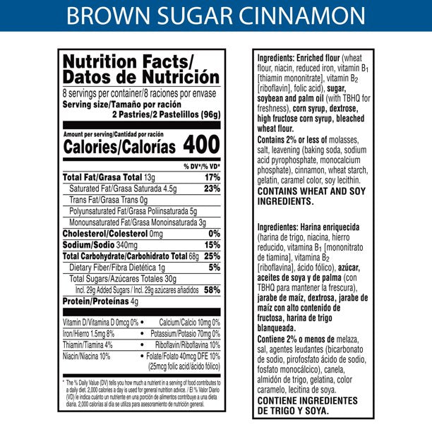 Pop-Tarts Frosted Brown Sugar Cinnamon Breakfast Toaster Pastries, 27 oz, 16 Count
