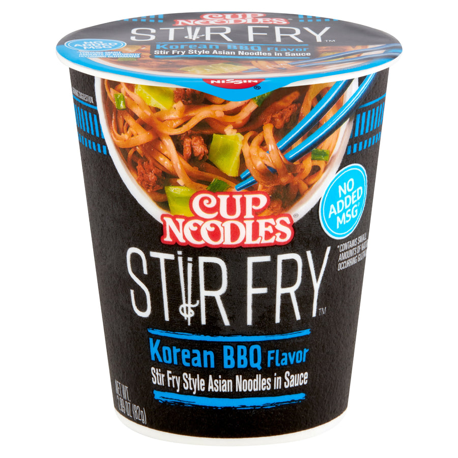 Nissin Cup Noodles Stir Fry Korean BBQ Flavor Noodles, 2.89 oz