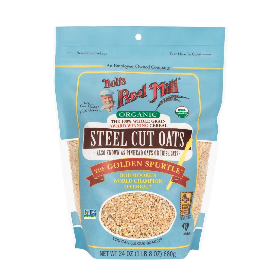 Bob's Red Mill, Steel Cut Oats, Organic, 24 oz Pouch