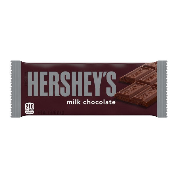 HERSHEY'S, Milk Chocolate Candy, Individually Wrapped, Gluten Free, 1.55 oz, Bars (6 Count)