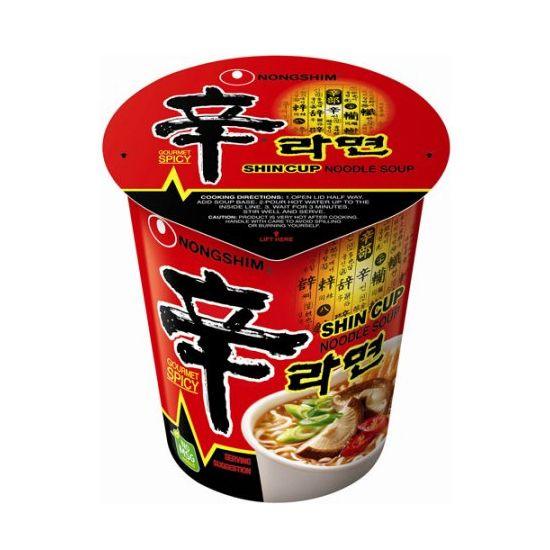 Nongshim Shin Cup Noodle Soup 2.64oz(75g) x 6 Cups - Anytime Basket
